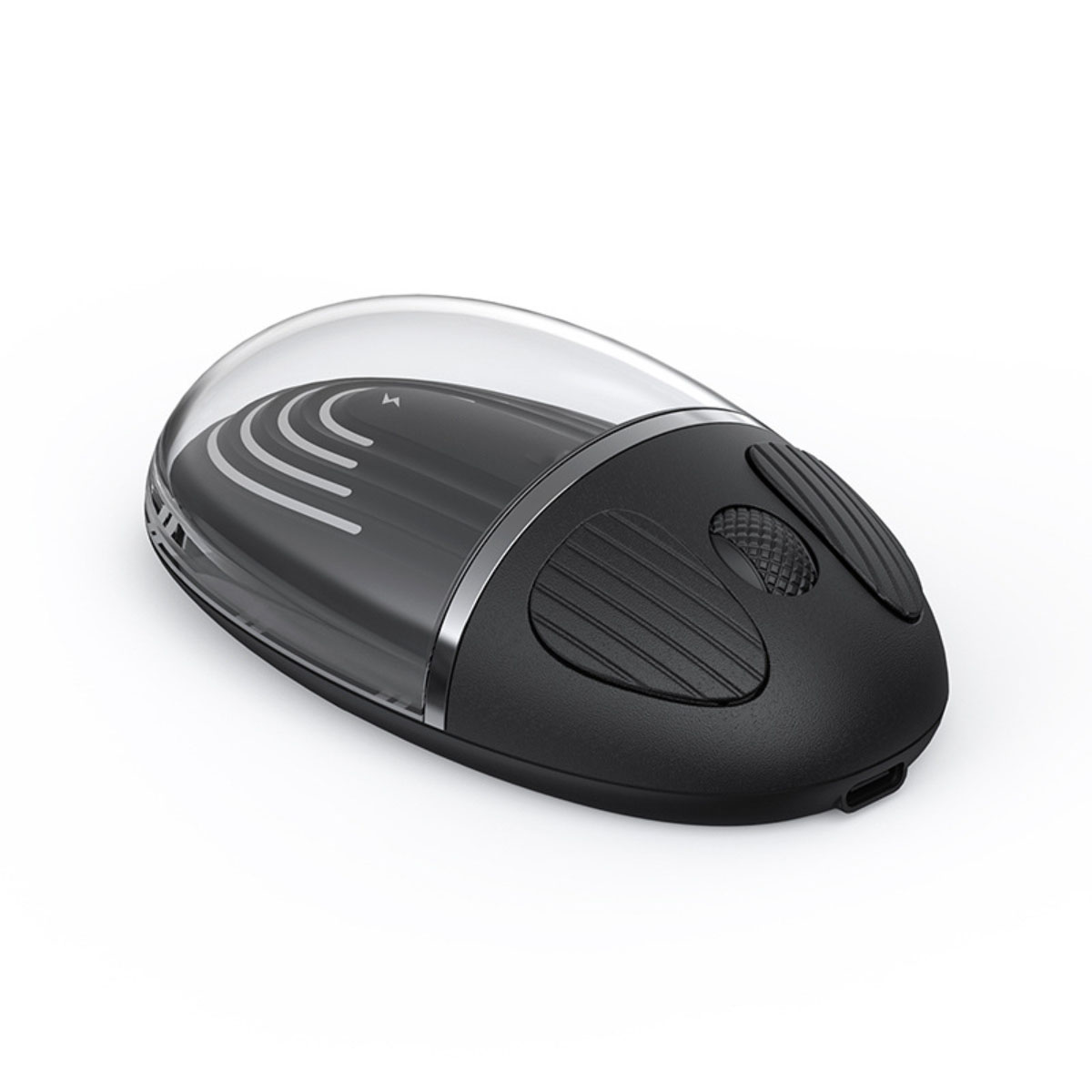 BYTELIKE Transparente kabellose Bunte Licht Bluetooth Mode Dual Maus Maus Schwarz Maus, Leise