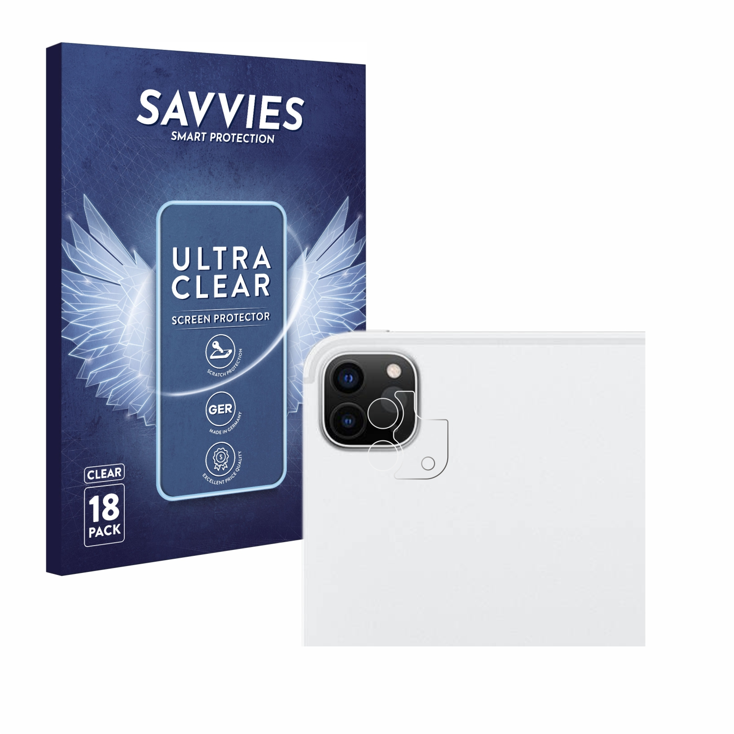 SAVVIES 18x (5. 2021 Schutzfolie(für Pro Apple klare 12.9\