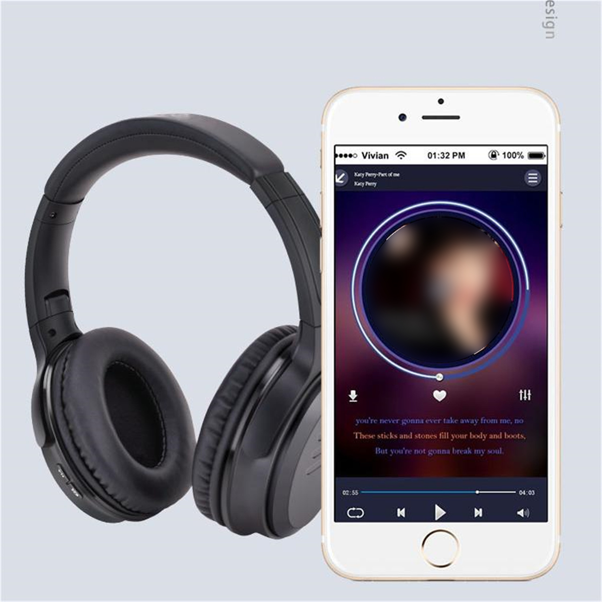 BRIGHTAKE Bluetooth Kopfhörer schwarz für Bluetooth drahtlose Sport, Over-ear Bluetooth Kopfhörer Schwarz Headset