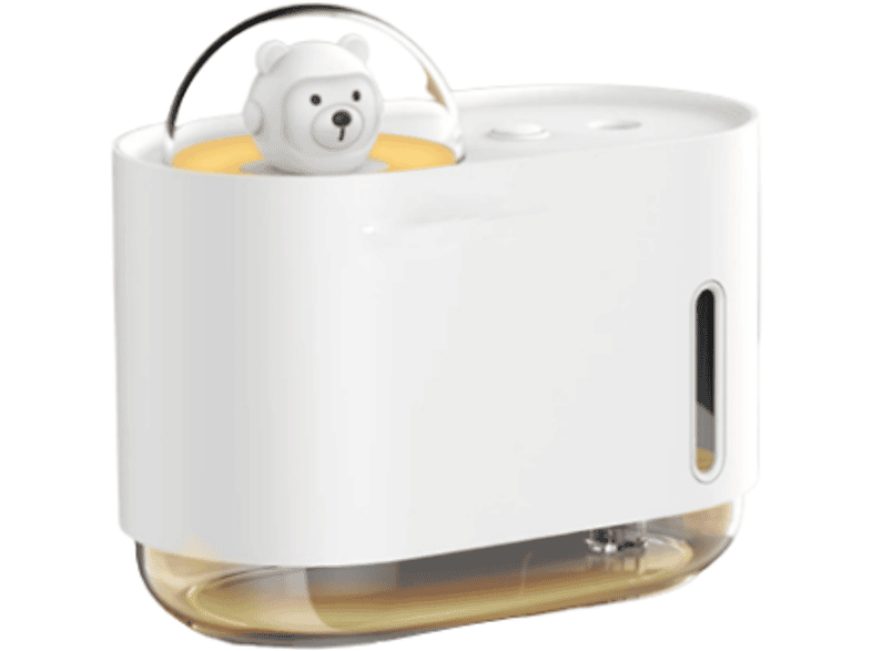 (2 Mini Hydration Desktop Luftbefeuchter m²) Space Mister Bear Weiß Aromatherapy Raumgröße: Small 10 Watt, Luftbefeuchter Air Weiß SYNTEK