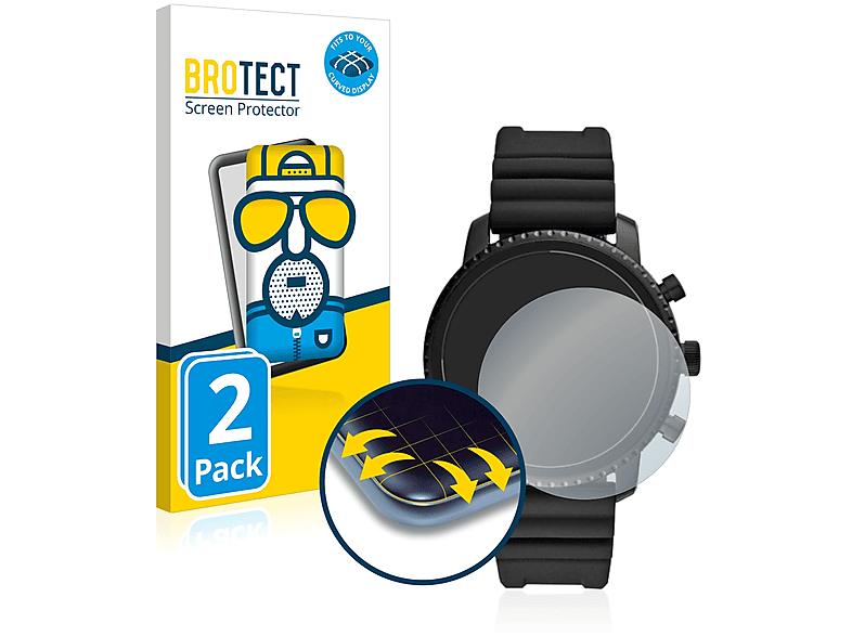 Fossil Explorist HR Flex 3D Full-Cover (4.Gen)) Curved 2x BROTECT Q matt Schutzfolie(für