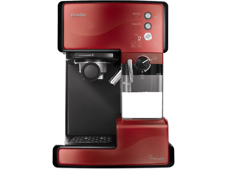 BREVILLE PrimaLATTE Espressomaschine Schwarz, Rot