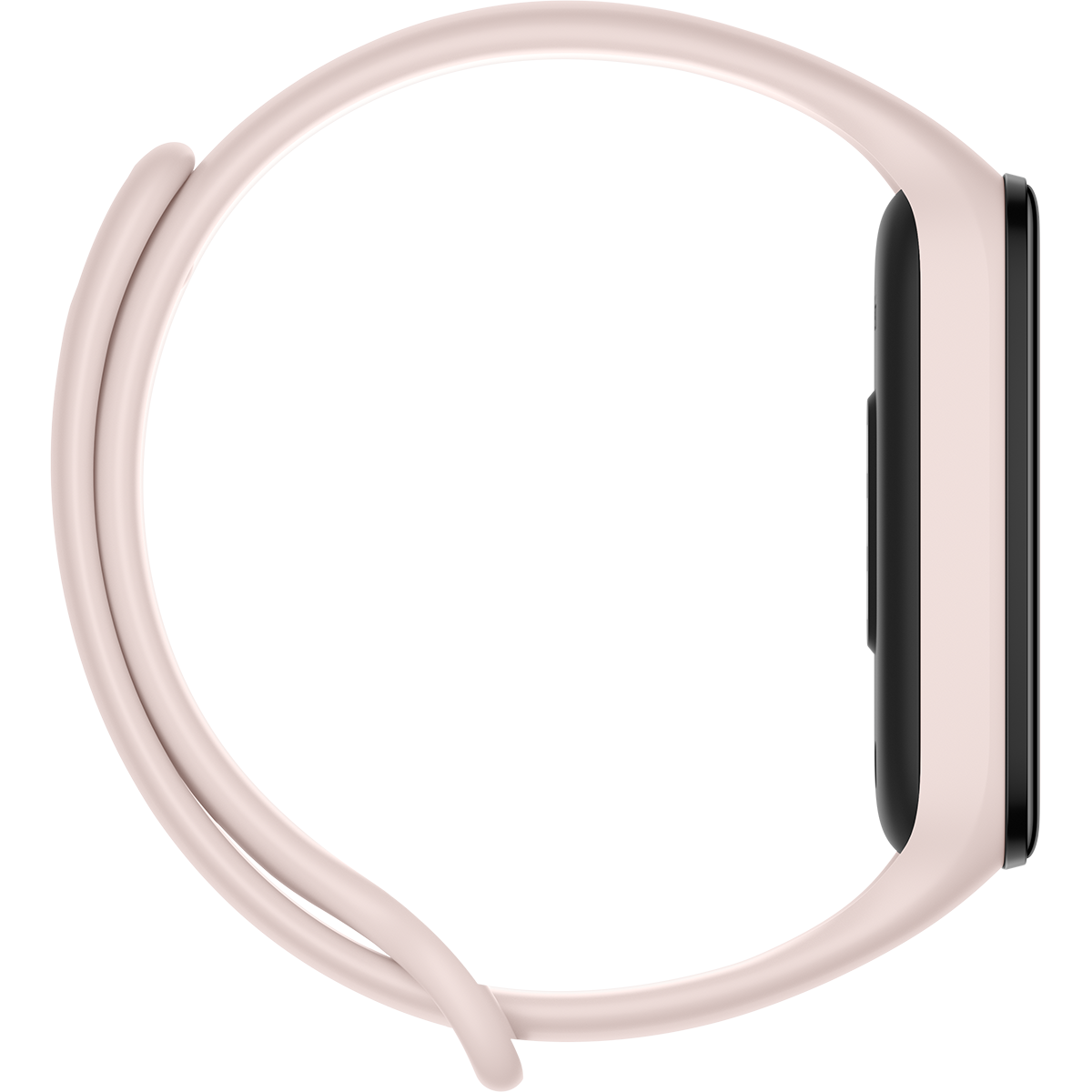 Różowy tracker fitness, opaska w kształcie koła.