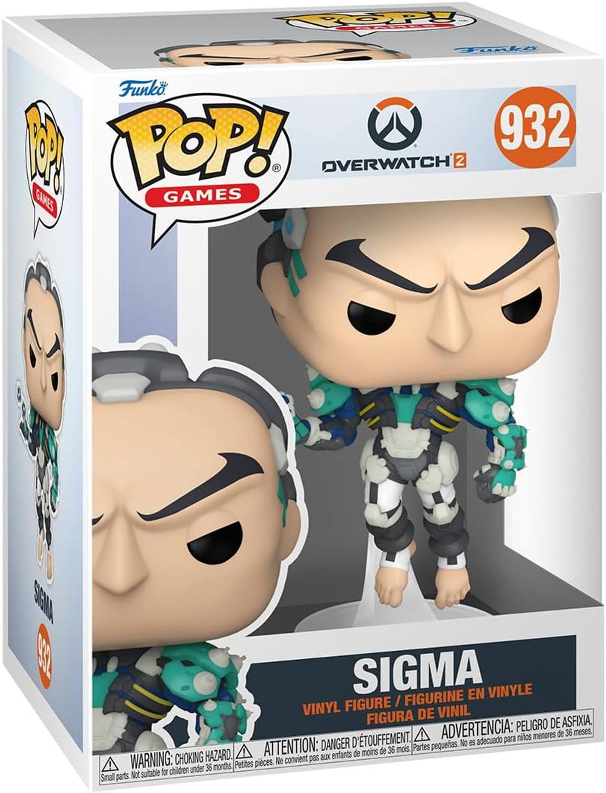 Sigma Overwatch 2 Funko Pop Figur in Box. Es zeigt eine Sammler-Vinylfigur.