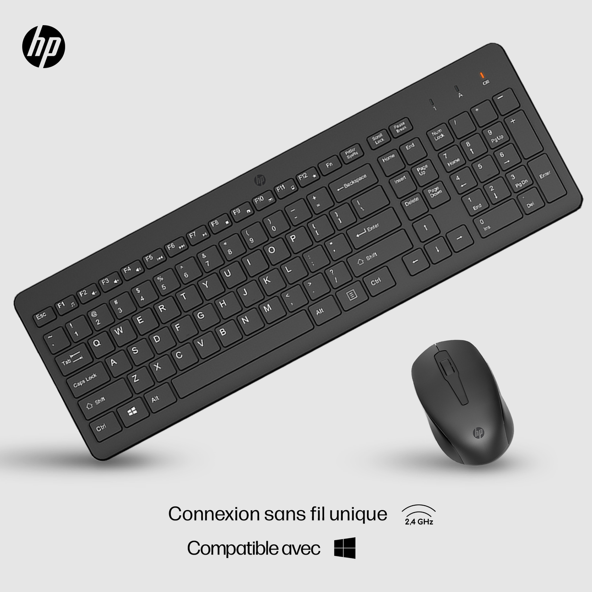 SET TASTIERA E MOUSE HP 2V9E6AA, standard, Bluetooth, RF Wireless, Nero