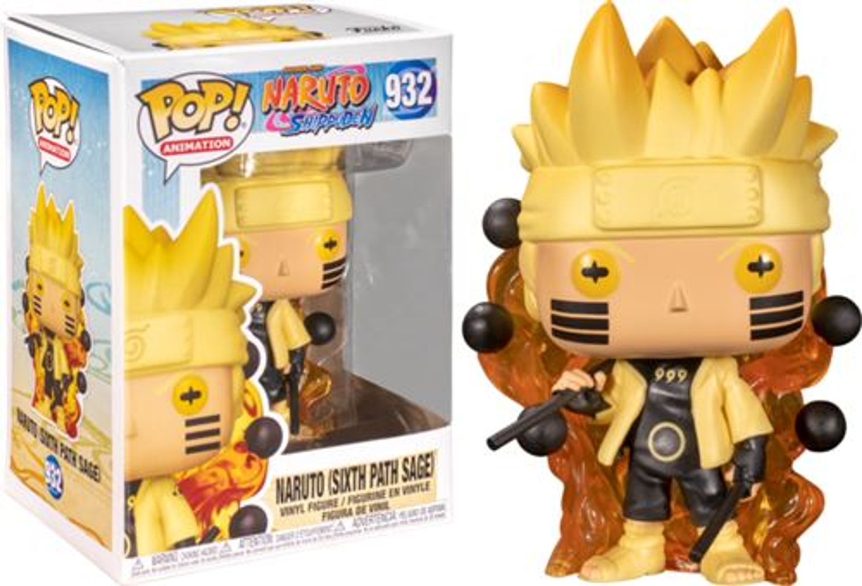 Naruto Sixth Path Sage Funko Pop Figur mit Box. Weißer Hintergrund.