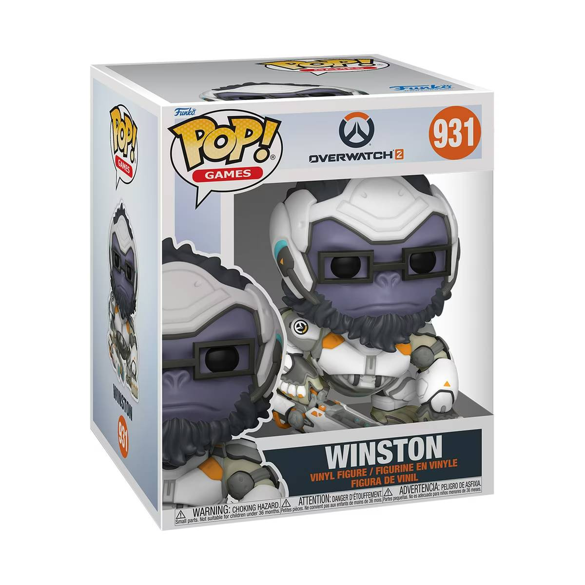 Eine Funko Pop Winston Figur in einer Box, ein Gorilla mit Brille.