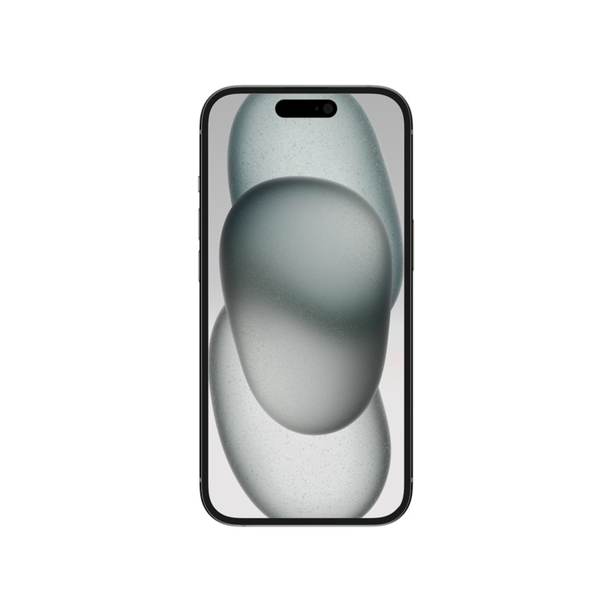Uno smartphone con cornice nera, schermo con forme astratte.