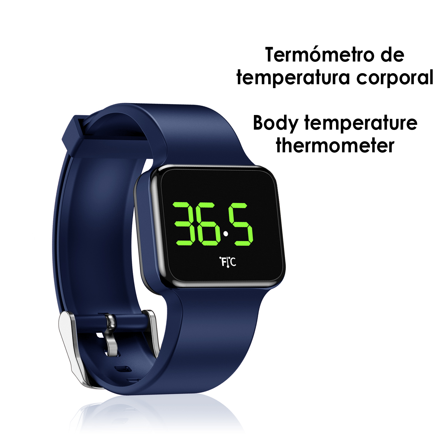 Smartwatch DAM ELECTRONICS Brazalete inteligente PWCT especial medición  de Con hora, fecha y cuenta Azul Oscuro