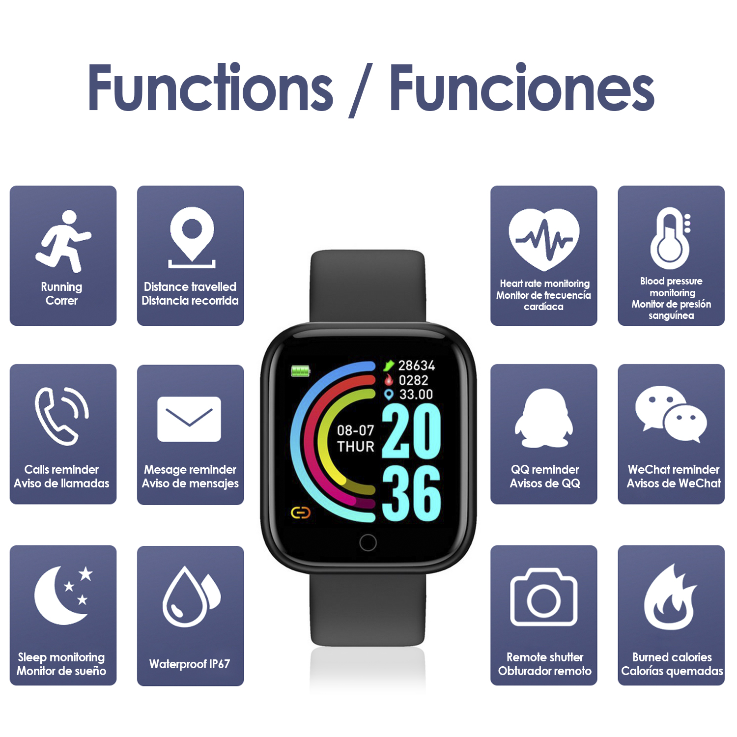 Heart Rate CaracterÃsticas Smartwatch Y68 Reloj Y68 Smartband Y68