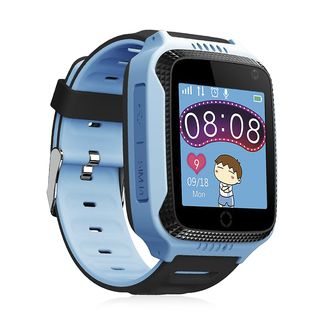 Smartwatch infantil - DAM ELECTRONICS GPS especial para niños, con cámara, función de rastreo, llamadas SOS y recepción de llamada., Azul