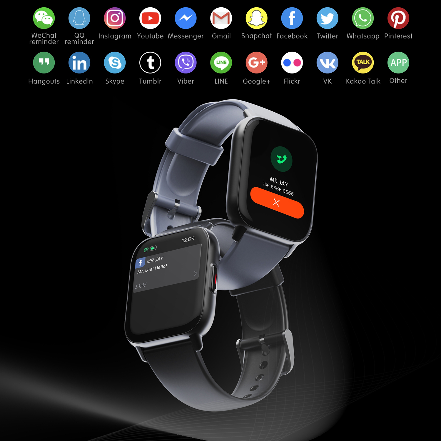 Smartwatch DAM ELECTRONICS QS16 con termómetro corporal, monitor de  tensión y 24 modos deportivos, notificaciones de Blanco