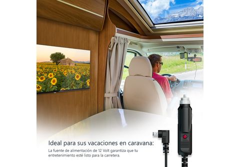 TV Portátil LED 24 12/24V - 24HA2S13C Compatible para caravanas y  camiones, THOMSON, HD, Smart TV, DVB-T2 (H.265)Sí, Negro