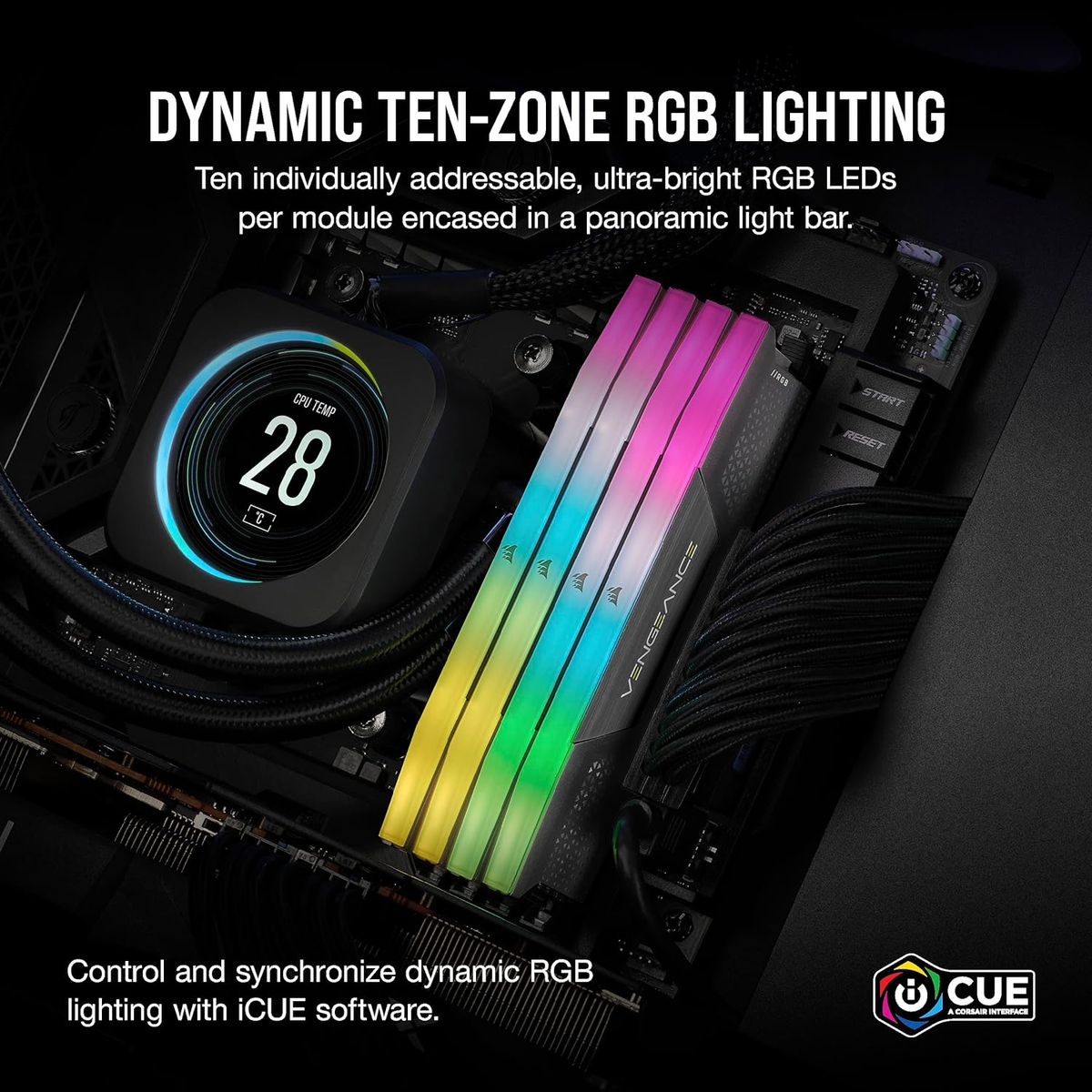 Speicher-Kit 2x16GB, RGB, EXPO GB CORSAIR 40-40-40-77,, 1.25V, DDR5 32 Black AMD
