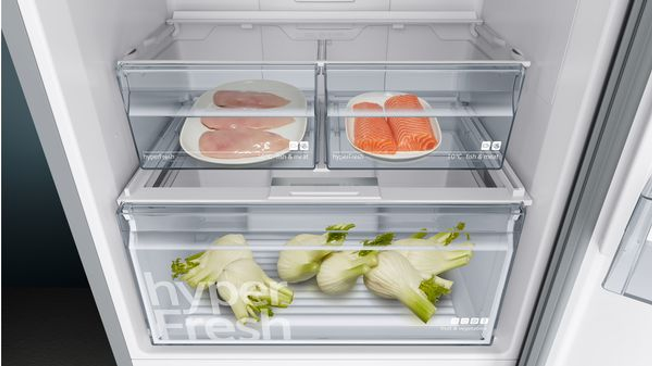 Frigorífico combi - SIEMENS KG49NXIDQ, No Frost, Sí, Altura 203 cm, Capacidad 438 l, Acero inoxidable