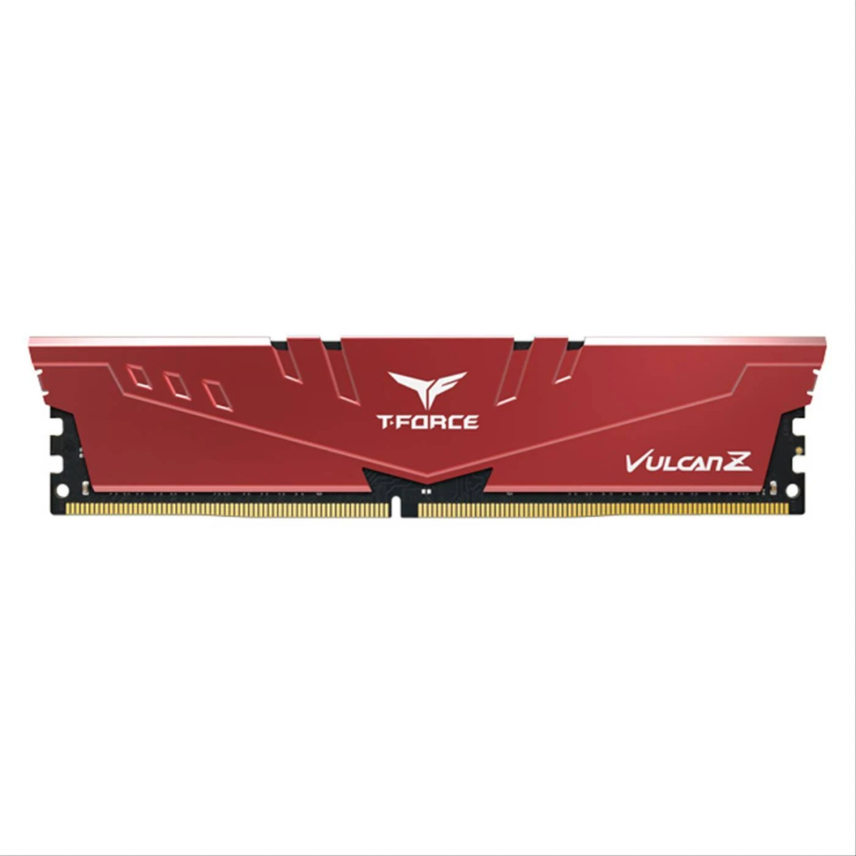 Ein roter T-Force Vulcan Z RAM-Stick mit Marken- und Modellbezeichnung.