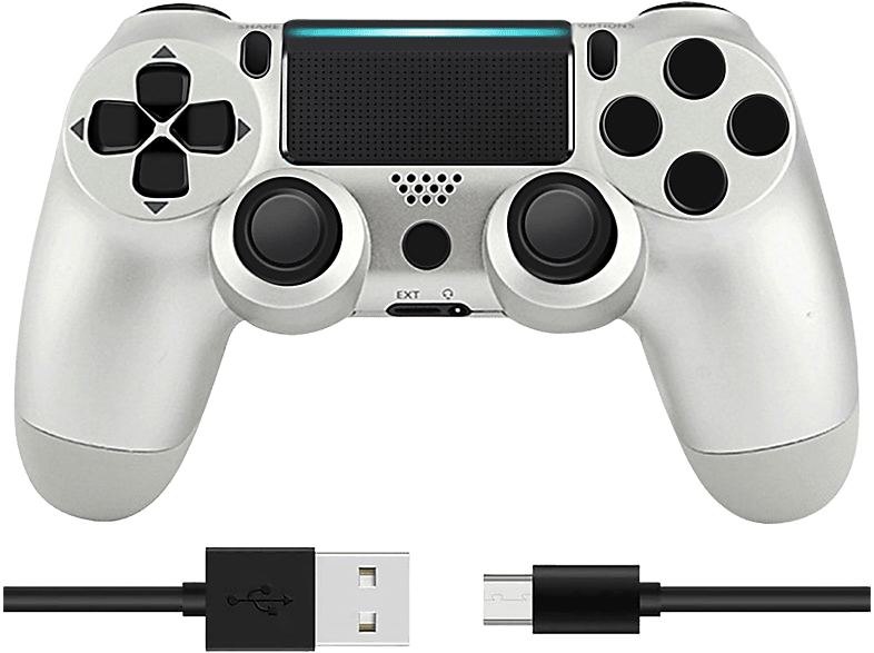 TADOW Gamepad, Silbergrau, Wireless Gamepad, Controller Silbergrau Bluetooth PS4 Controller, für