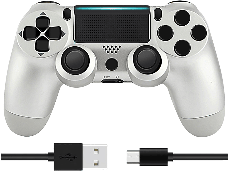 KINSI Gamepad, Bluetooth Wireless Controller Gamepad, PS4, Silbergrau Controller, für Silbergrau