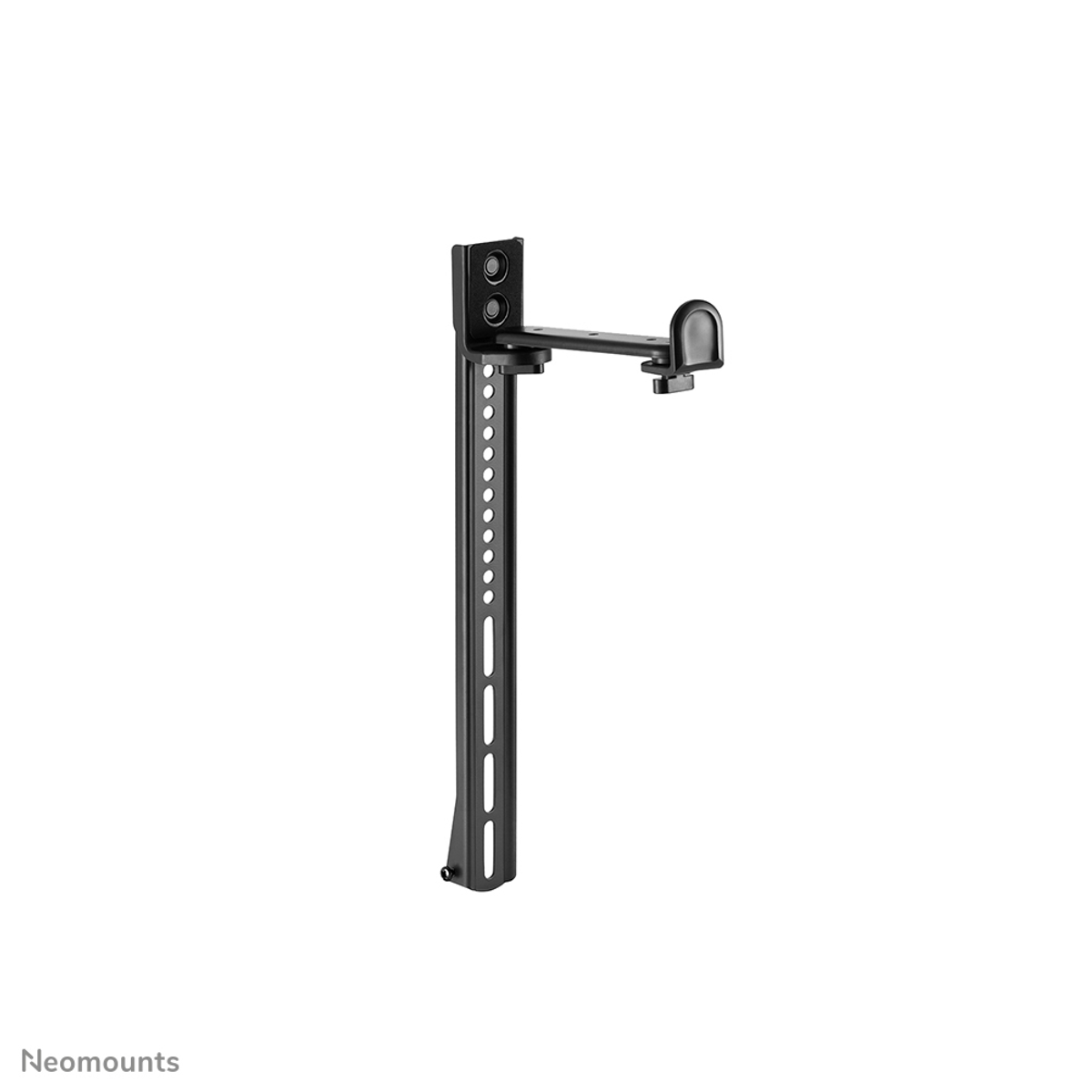 Schwarze TV-Wandhalterung aus Metall. Es ist eine Halterung zur Befestigung eines Fernsehers an der Wand.