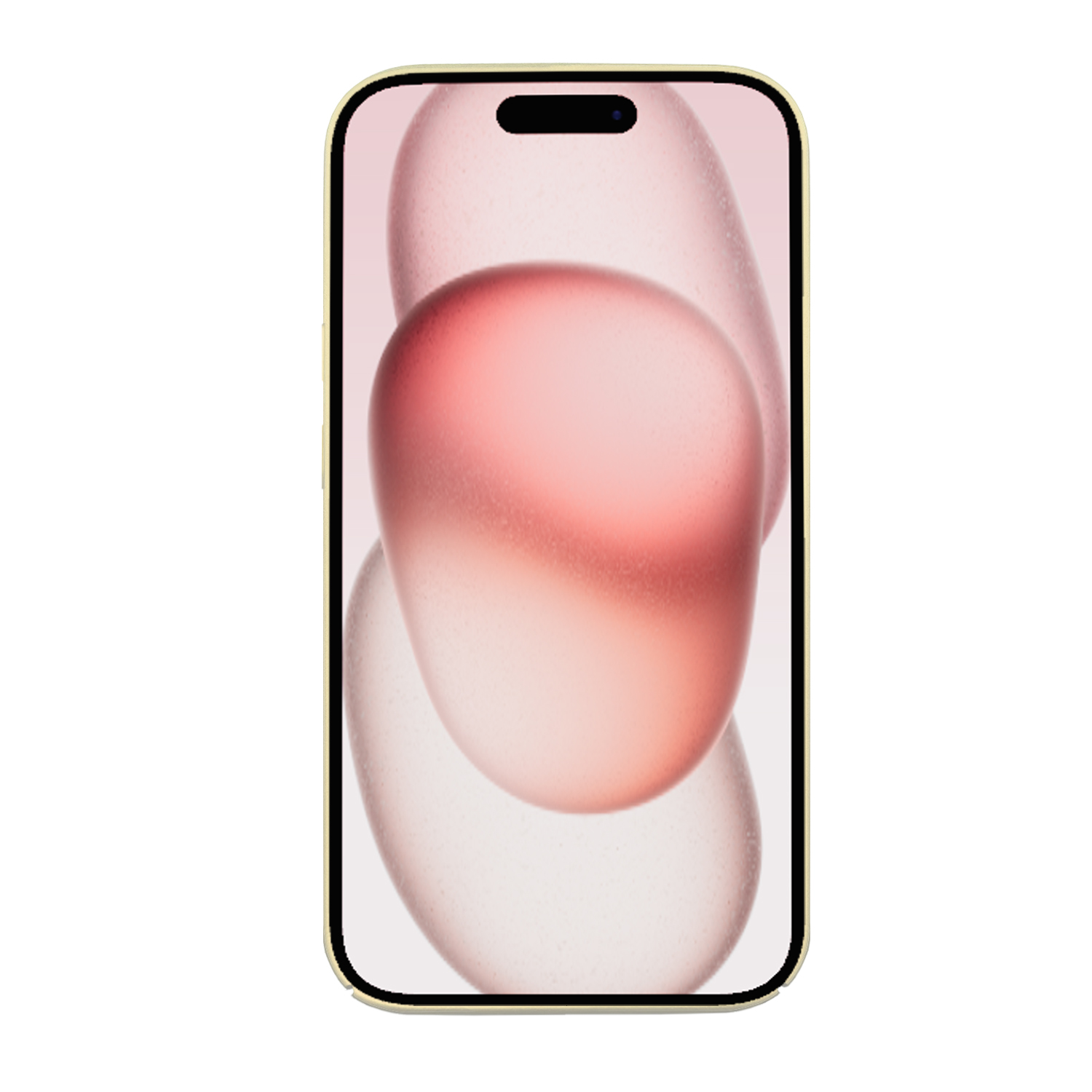 Smartphone mit einem abstrakten Design in Rosa und Weiß auf dem Bildschirm.
