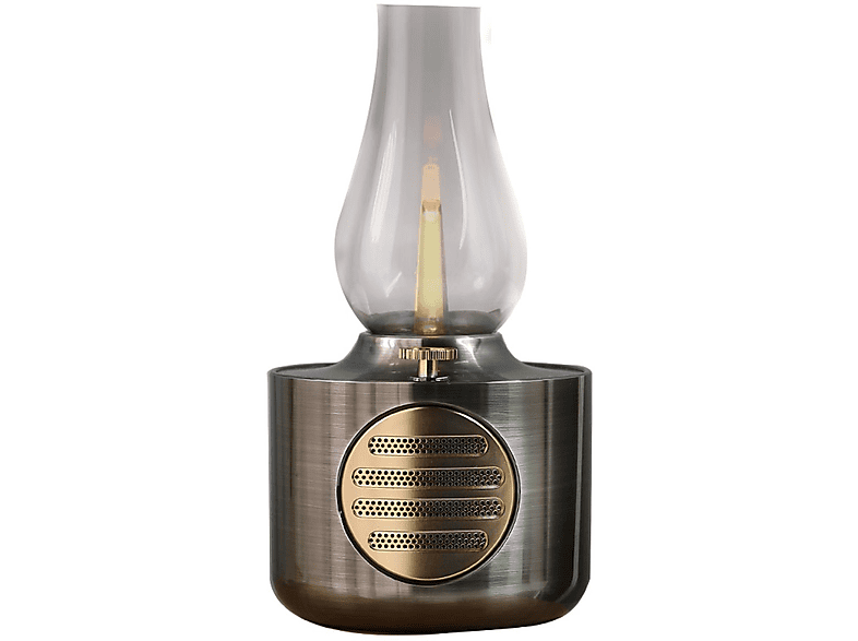 ENBAOXIN Kerosin bluetooth Lautsprecher - Simuliertes Kerzenlicht, wasserdicht und spritzwassergeschützt Bluetooth-Lautsprecher, Bronze