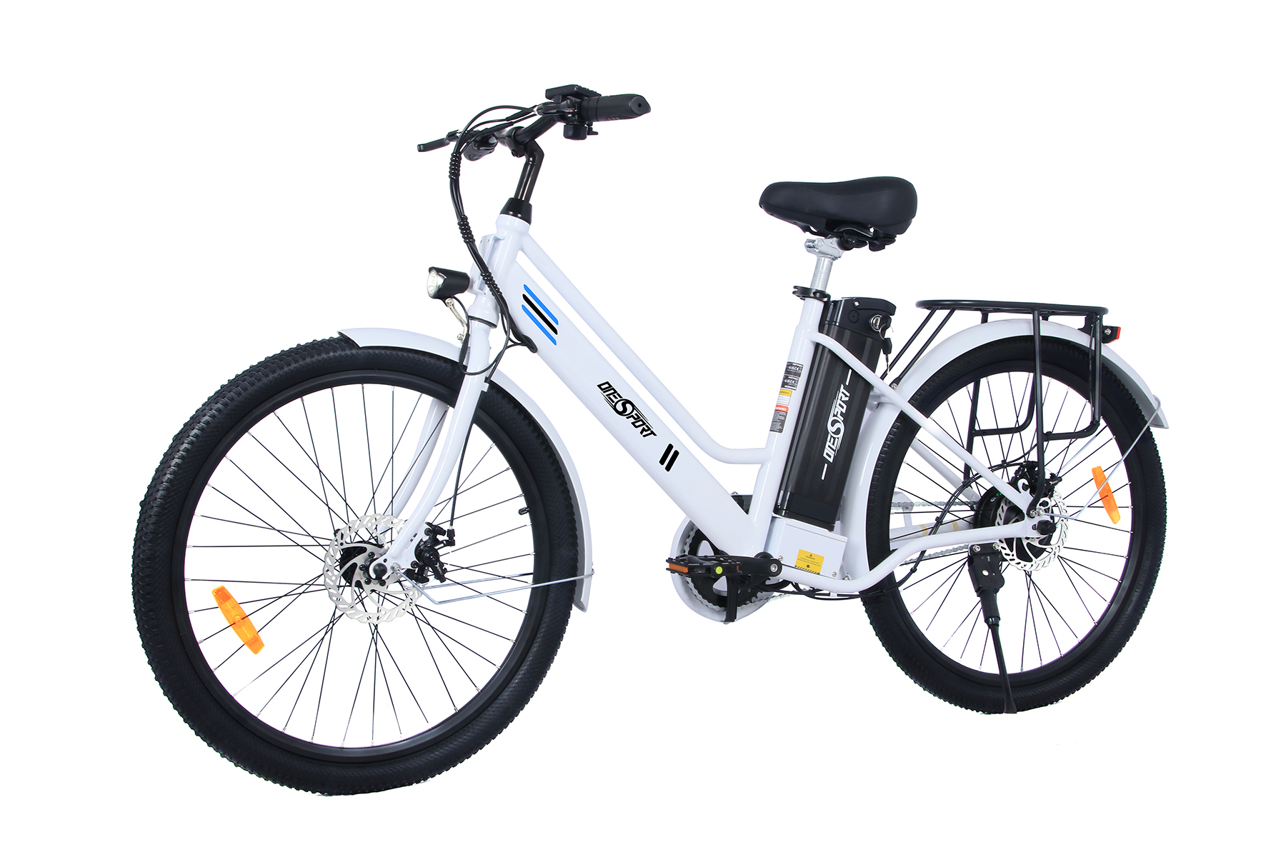 (Laufradgröße: 14,4 26 36 V Elektrofahrrad Weiß) Weiß Ah Unisex-Rad, Citybike Zoll, ONESPORT