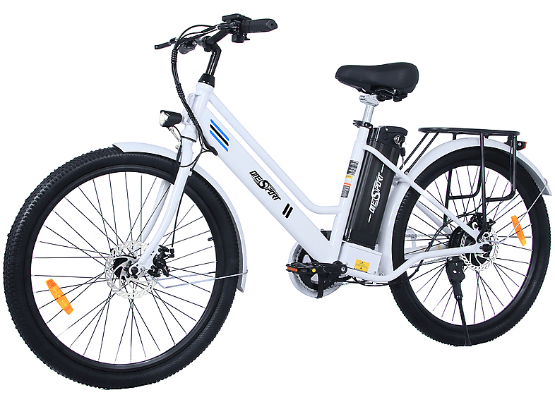 ONESPORT Weiß Elektrofahrrad 36 V 14,4 Ah Citybike (Laufradgröße: 26 Zoll, Unisex-Rad, Weiß)