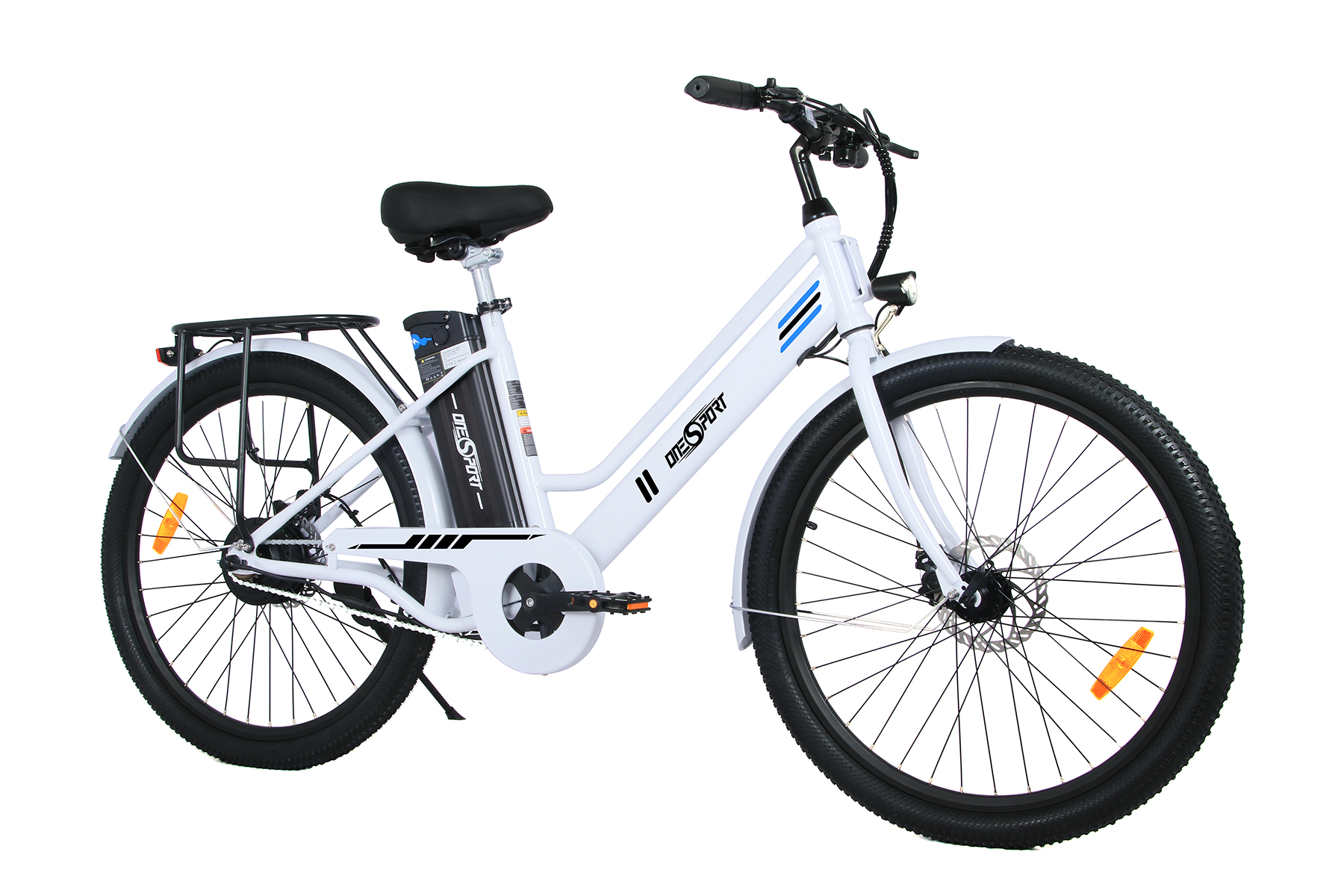 Weiß) 36 Elektrofahrrad V (Laufradgröße: Zoll, ONESPORT 26 Ah Citybike Weiß Unisex-Rad, 14,4