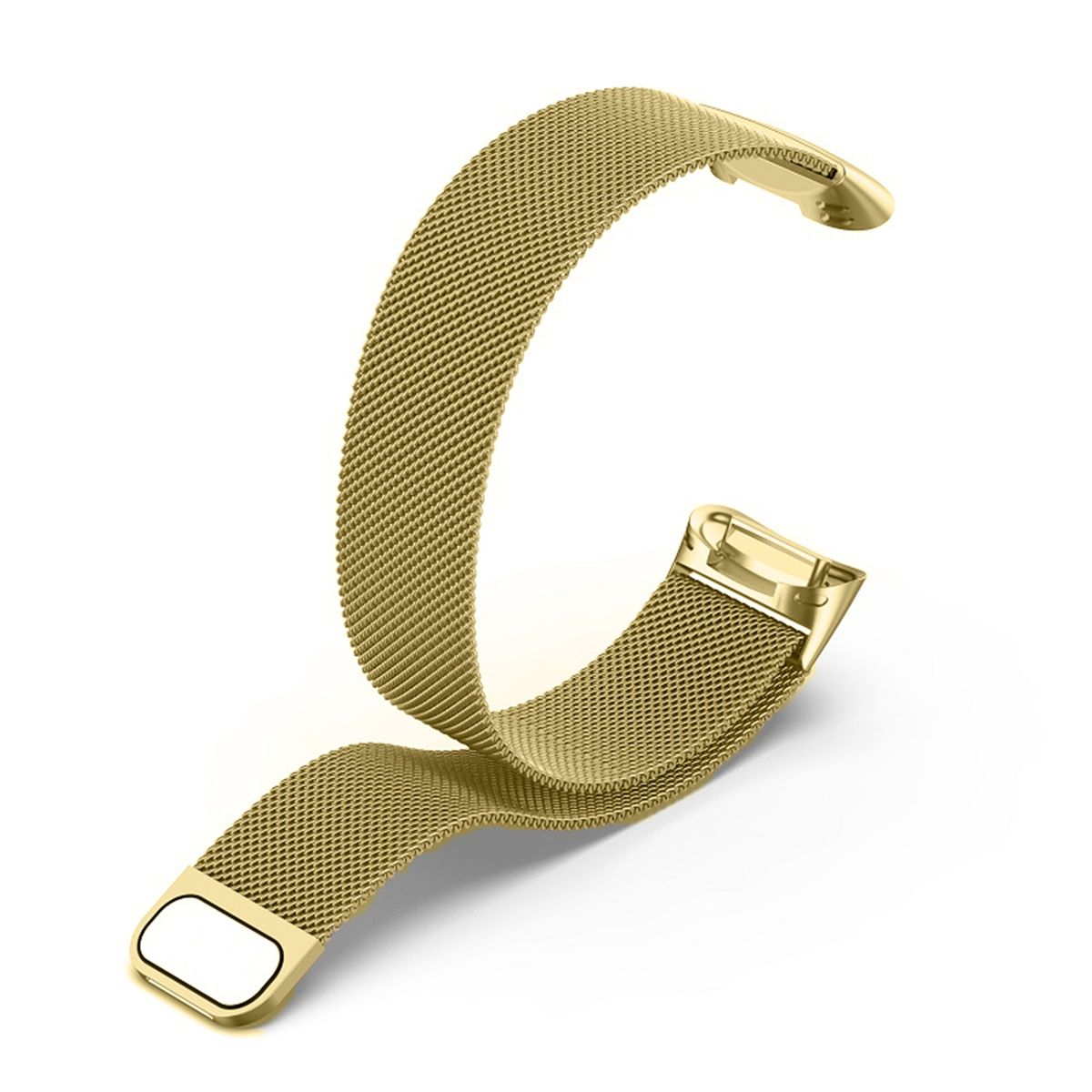 WIGENTO Stahl Metall Mesh Design mit 5, Band 6 Fitbit, Gold / Magnetverschluss, Ersatzarmband, Charge