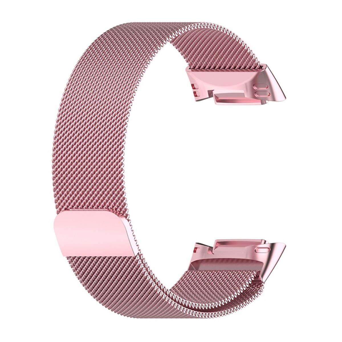 WIGENTO Stahl Metall Fitbit, 6 Ersatzarmband, Design mit Pink 5, / Magnetverschluss, Charge Mesh Band
