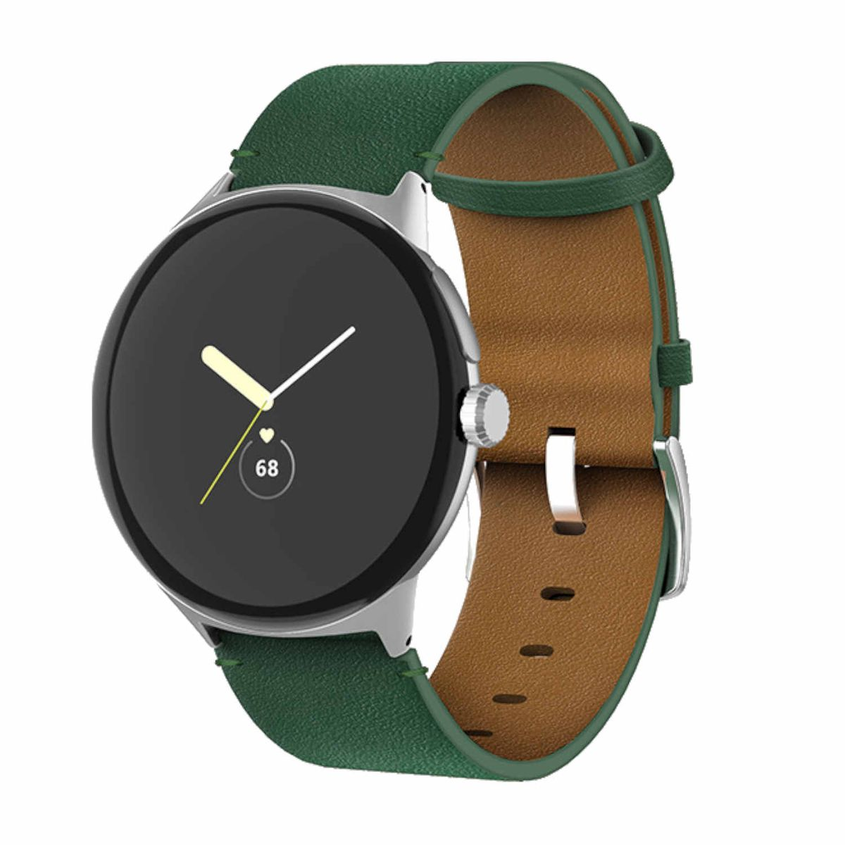 Echt Watch Grün Pixel + Band, Leder Design Ersatzarmband, 2, Google, WIGENTO 1