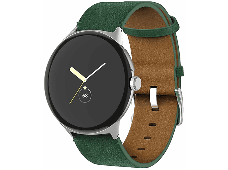Ersatzarmband, Band, Grün Google, + 1 Pixel Design WIGENTO Leder 2, Echt Watch