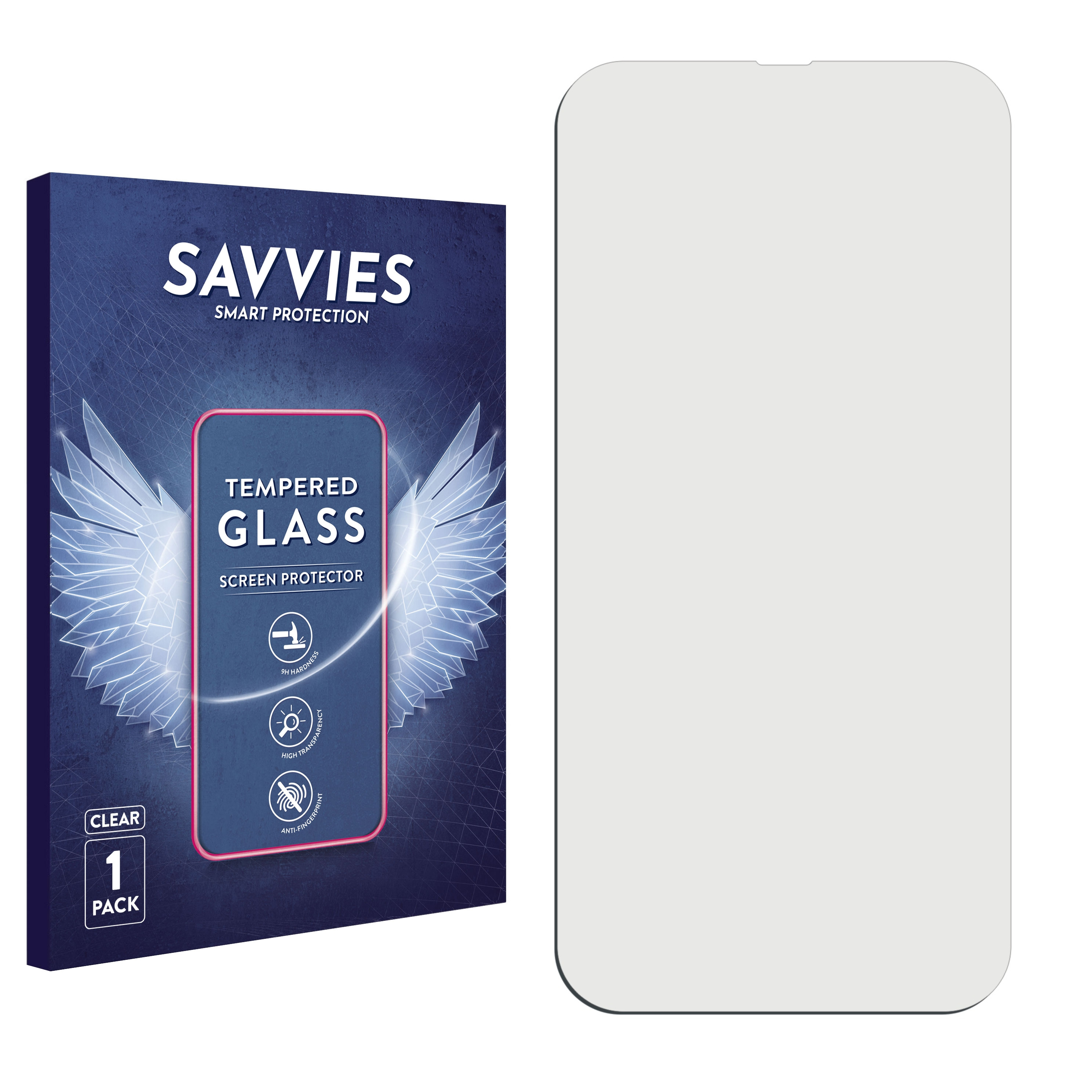 SAVVIES 9H klares Schutzglas(für Apple 14) iPhone