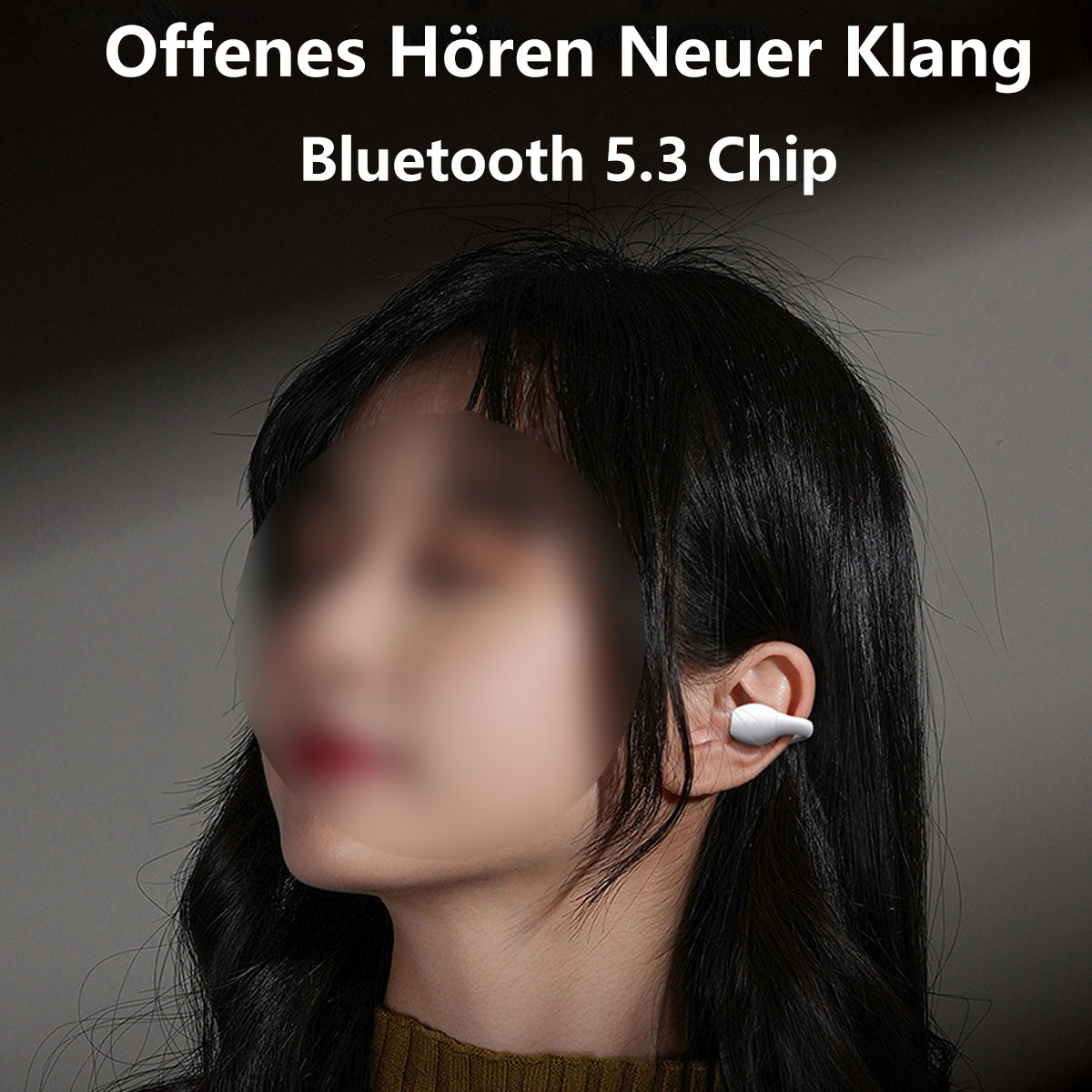 BYTELIKE Echtes Bluetooth Ohrclip-Typ drahtloses Bluetooth-Headset Open-ear grau Headset, Bluetooth-Kopfhörer Musiksprechendes