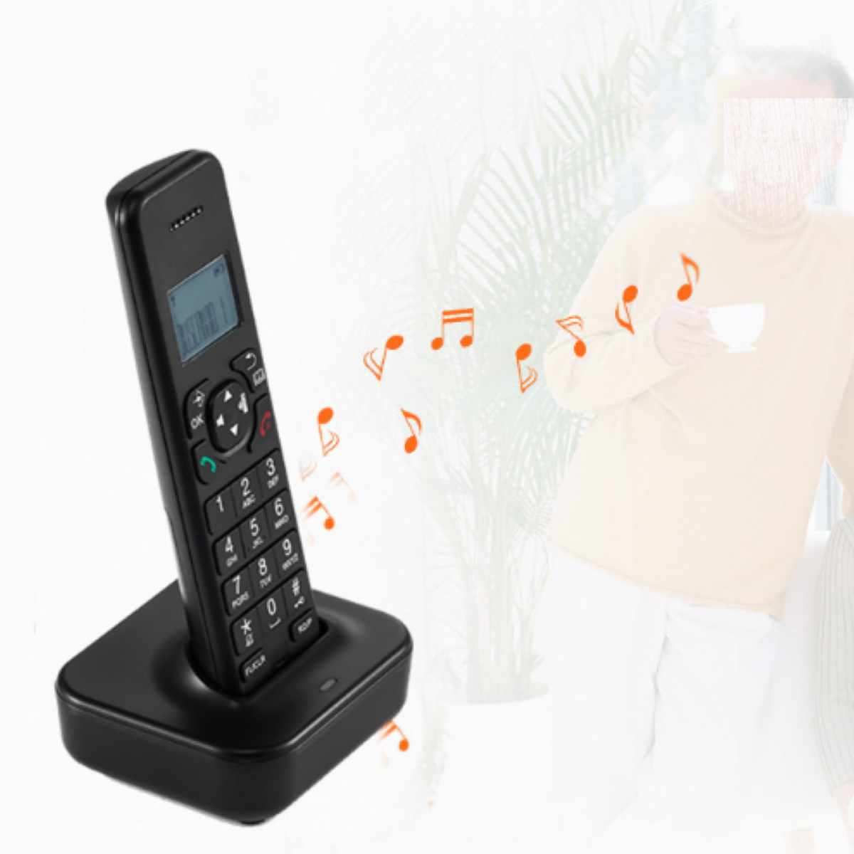 LACAMAX Schnurloses Telefon Anti-Jamming-Kommunikationstechnologie Handtelefone einstellbare - Schnurlose Klingellautstärke, D1102B