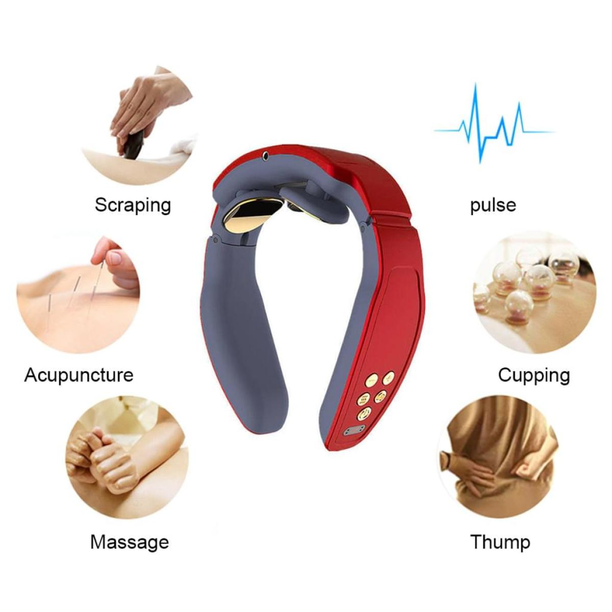 Nackenmassagegerät mit verschiedenen Massageverfahren: Akupunktur, Schröpfen, Puls, Massage usw.