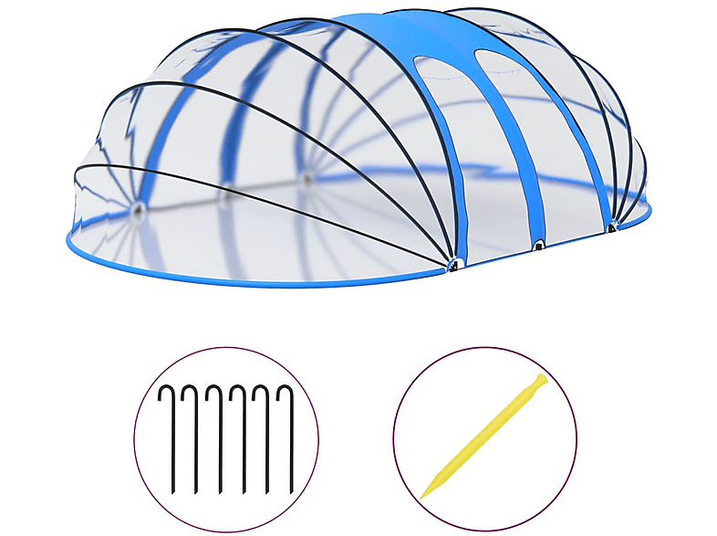 VIDAXL 92796 Poolüberdachung, Blau und Schwarz