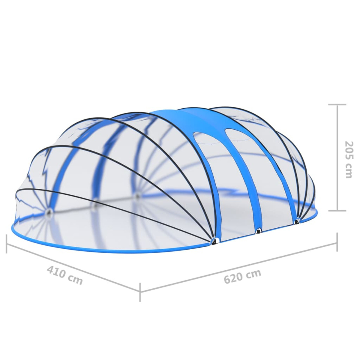 92796 Poolüberdachung, und Blau Schwarz VIDAXL