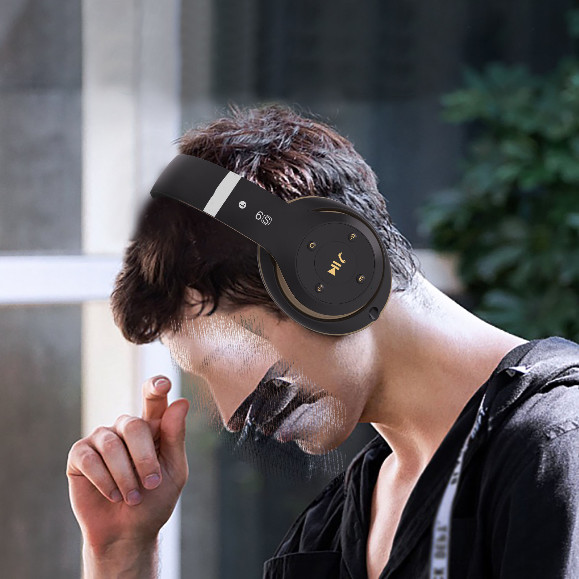 ENBAOXIN Kabelloses Gaming universal, Bluetooth-Headset Gaming hören Bluetooth-Kopfhörer Bluetooth Schwarz Chip-Headset 5.0 Over-ear