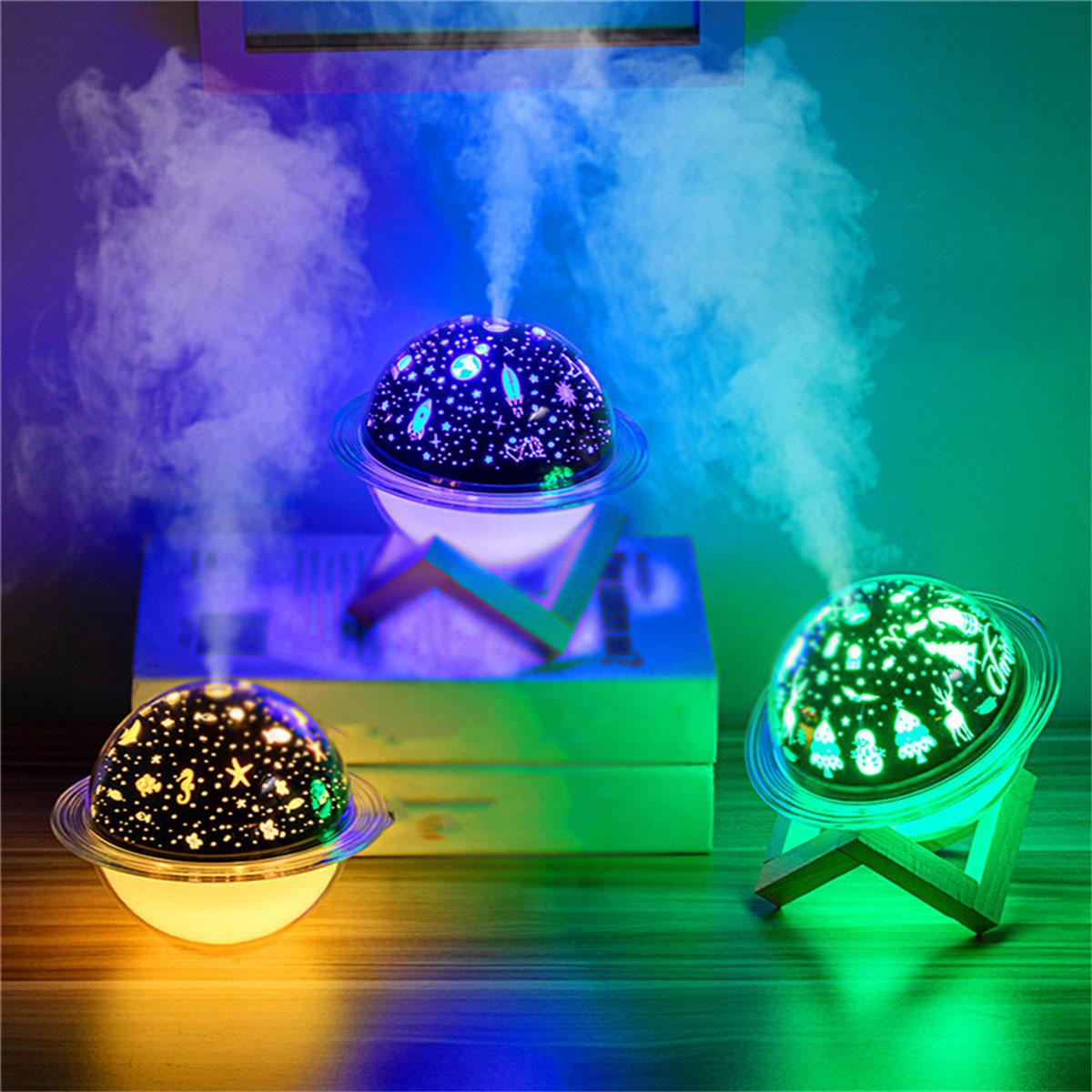 SYNTEK LED-Lichtplanet farbenprächtiges 10 Luftbefeuchter zarter Wassernebel, (Raumgröße: Licht Luftbefeuchter m²) schwarz 
