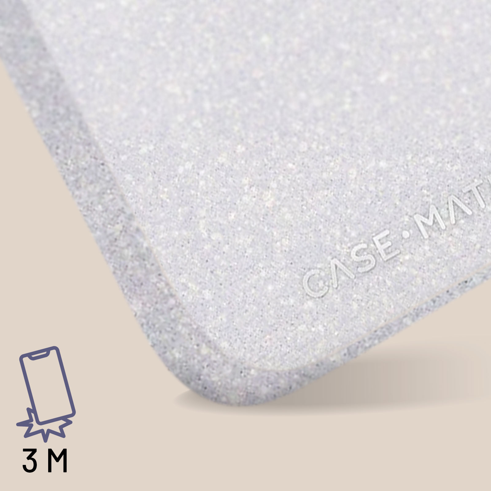 CASE-MATE Backcover, Max, Series, 15 Pro Apple, Glitter iPhone Silber
