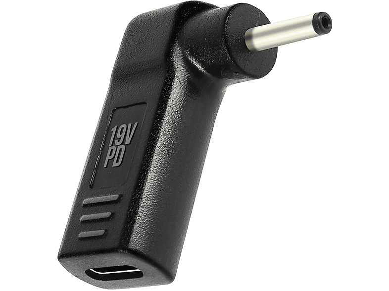 AVIZAR USB-C / 3.0 x 1.1mm abgewinkelt Ladegerät-Adapter Universal, Schwarz