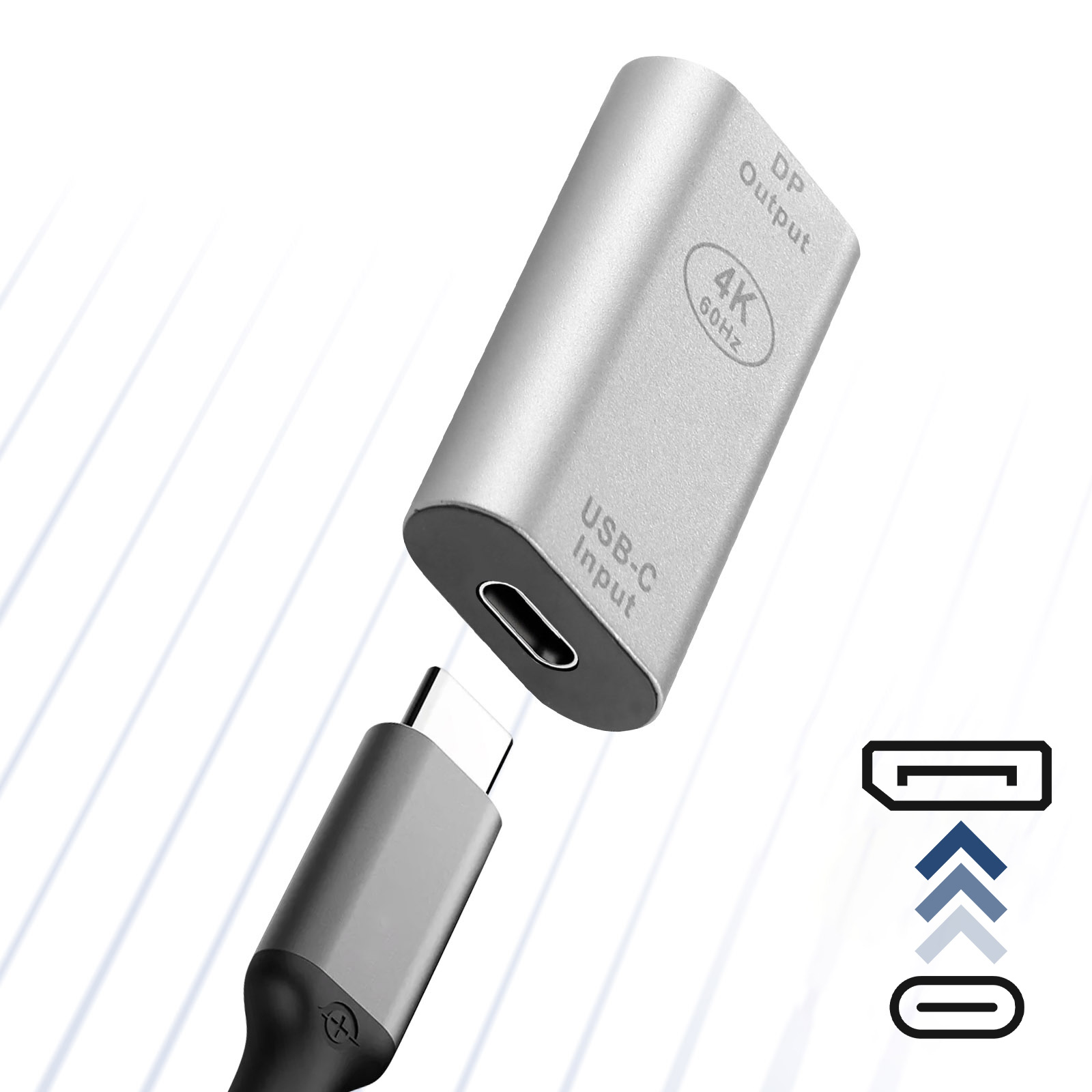 AVIZAR USB-C / Videoadapter DisplayPort Silber Universal