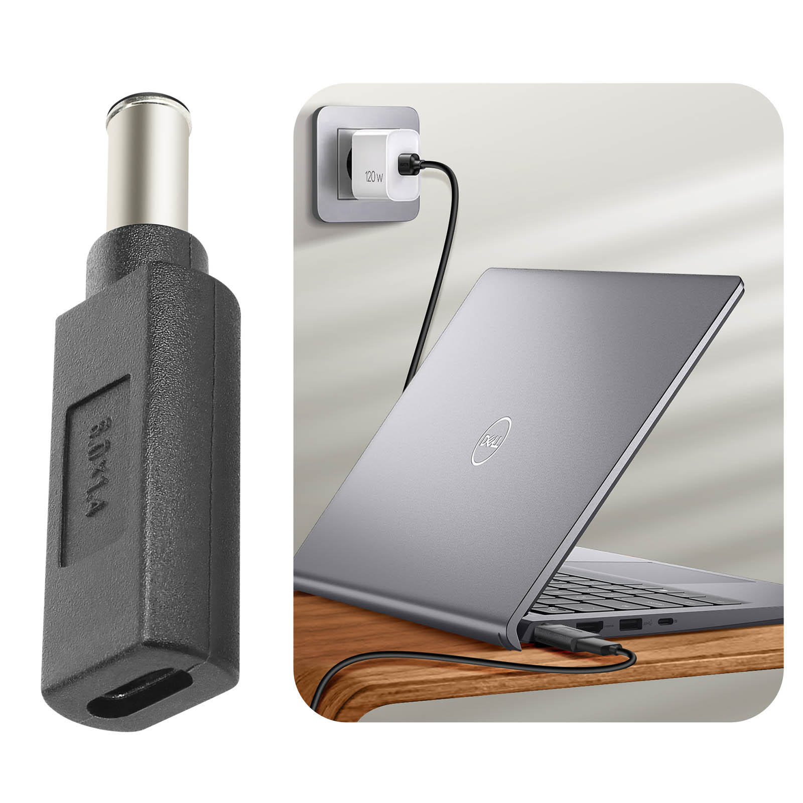 AVIZAR USB-C Universal, x / 6.0 1.4mm Ladegerät-Adapter Schwarz