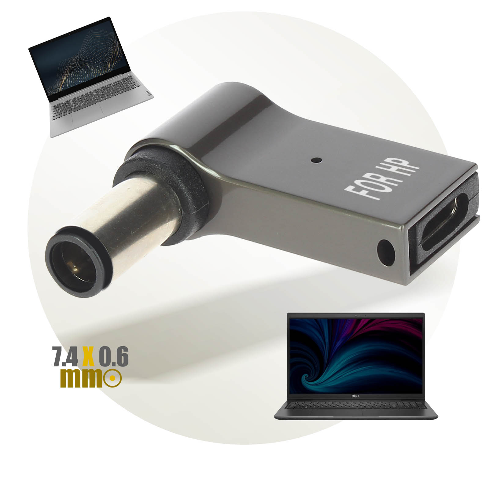 AVIZAR 0.6mm Grau USB-C x / 7.4 Universal, Ladegerät-Adapter