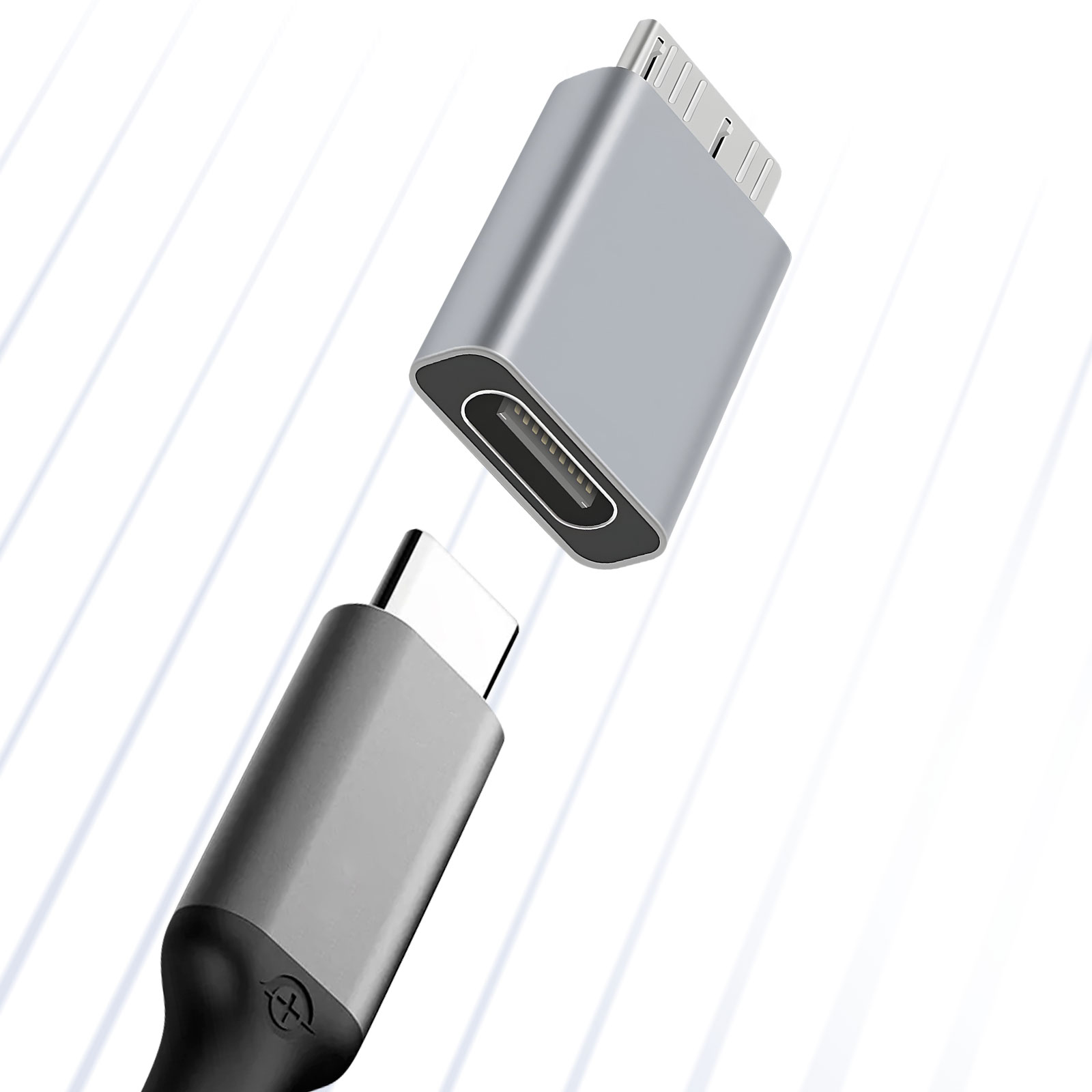 AVIZAR USB-C USB-Adapter / Micro Universal, B Grau