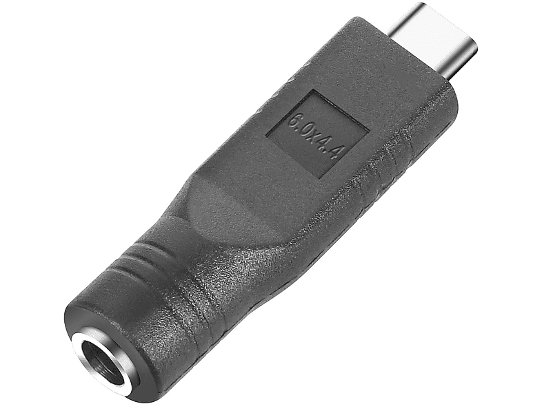 AVIZAR DC 6.0 x 4.4mm / USB-C Ladegerät-Adapter Universal, Schwarz