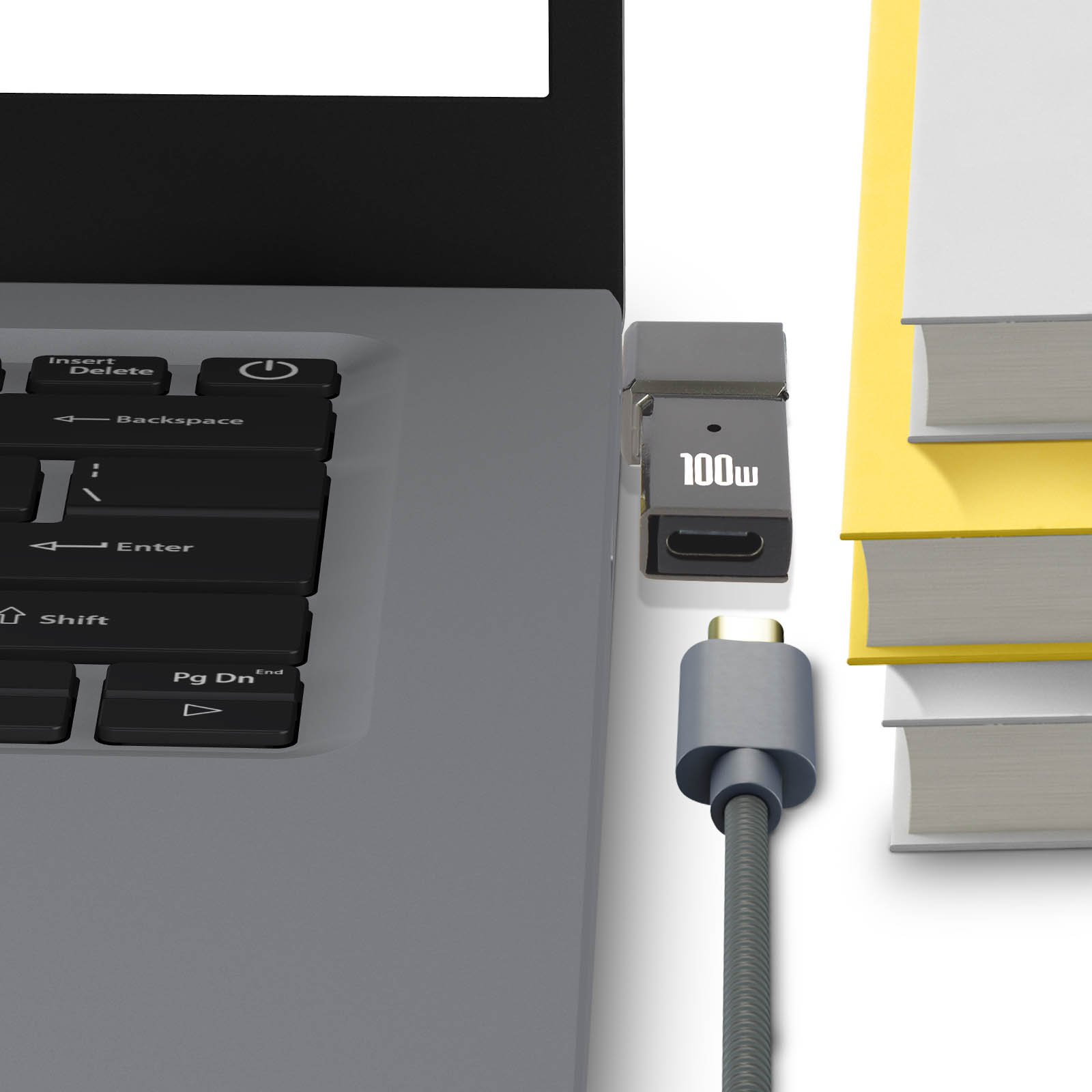 Ladegerät-Adapter / Grau USB-C quadratischer Universal, AVIZAR Stecker