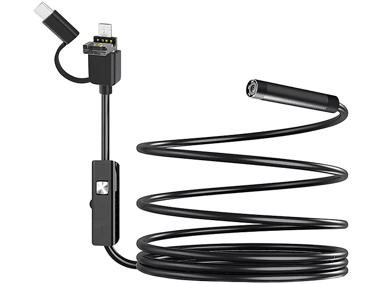 AVIZAR Endoskopkamera USB-C, Micro-USB, USB Anschlüsse Endoskop-Kamera Schwarz-