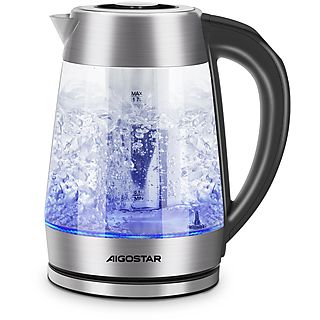 Hervidor agua - AIGOSTAR Cris, 2200 W, 1.7 l, Negro